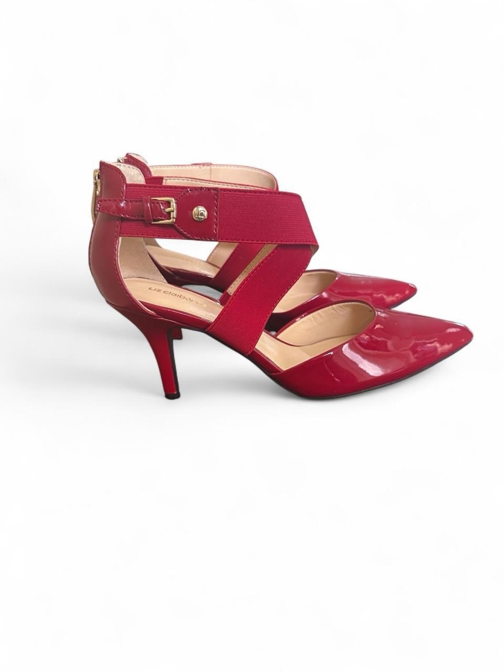 Liz Claiborne Red Patent Pointed-Toe Strappy Heels
